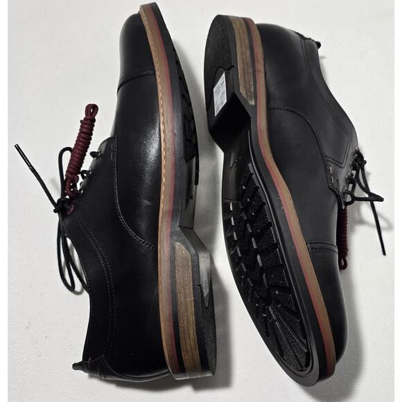 Clarks Mens Pitney Cap Derby Leather Oxfords Dress Shoes Black Lace Up SZ 12 NEW - Picture 6 of 11